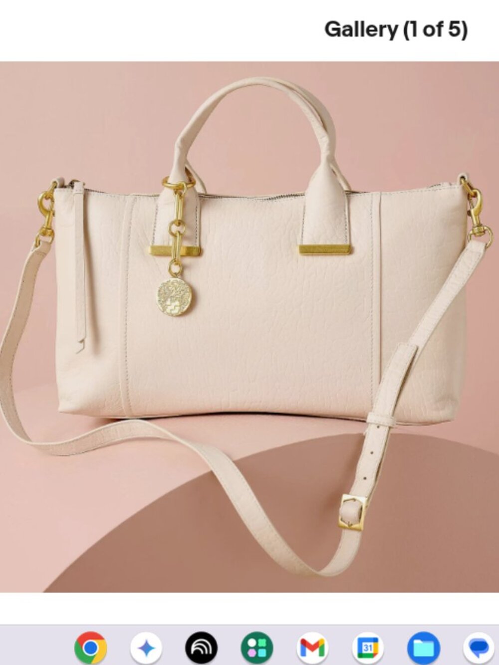 Vince Camuto Bubble Leather Taryn Satchel with Crossbody Strap-Warm-NEW-A635764